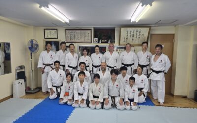 Trénink karate v Japonsku v Osace